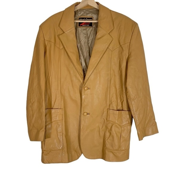 Vintage Salazars Creations Leather Blazer Sports Coat Size Large - Picture 1 of 10